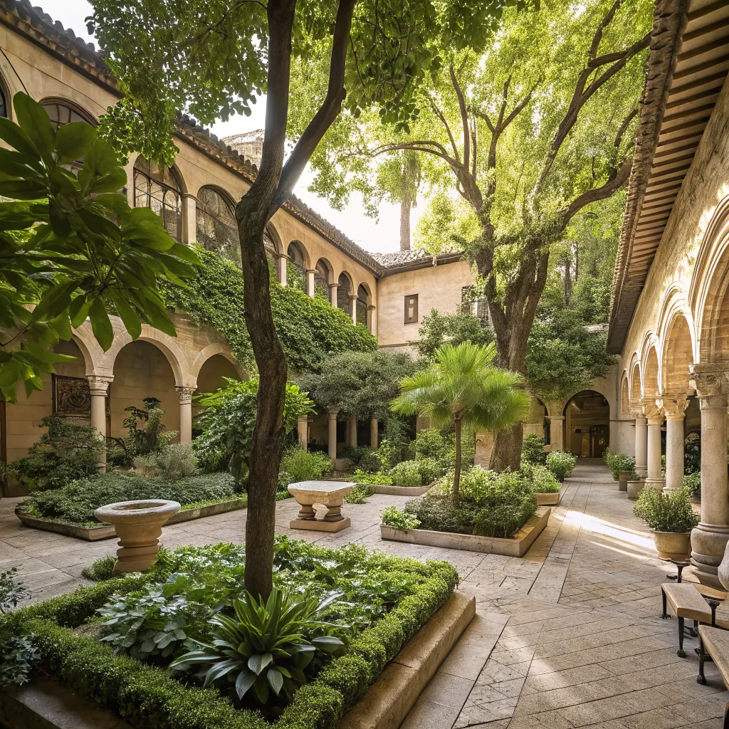 Beautiful Courtyard with Lush Greenery